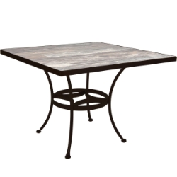 OW Lee 42" Square Dining Table with Standard Wrought Iron Base - DT03-BASE_42SQ