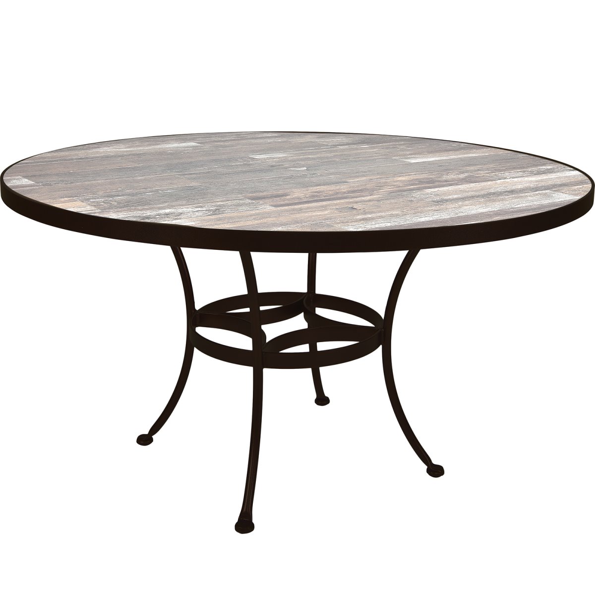 OW Lee 54" Round Dining Table with Standard Wrought Iron Base - DT03-BASE_54RD