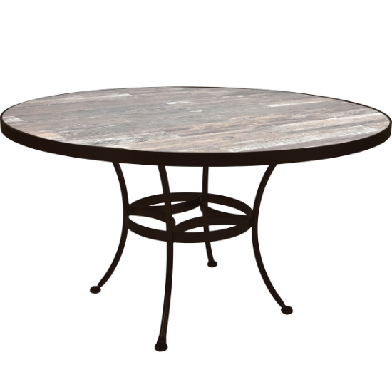 OW Lee 54" Round Dining Table with Standard Wrought Iron Base - DT03-BASE_54RD