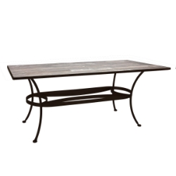 OW Lee 72" x 42" Rectangle Dining Table with Standard Wrought Iron Base - DT07_4272RT
