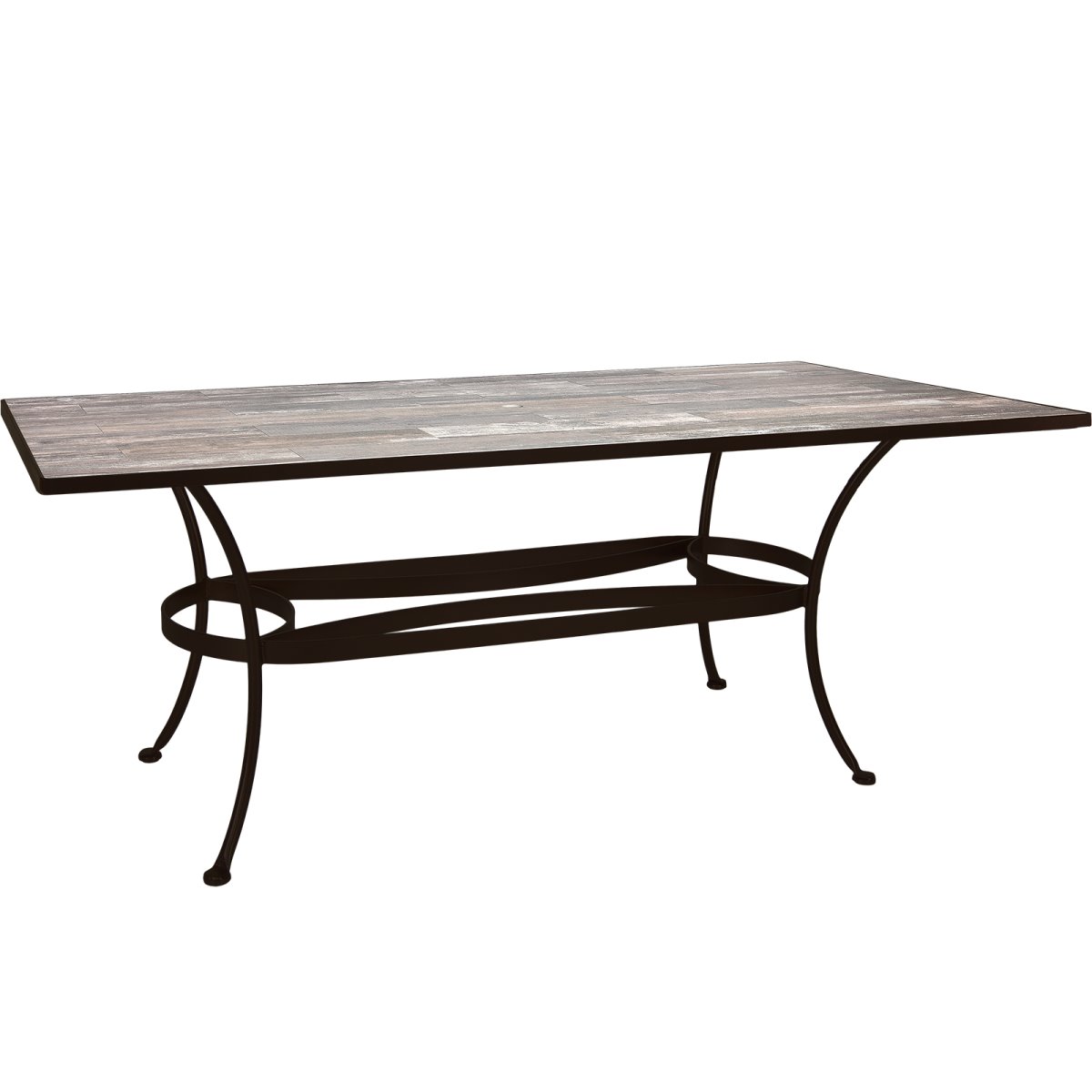 OW Lee 84" x 42" Rectangle Dining Table with Standard Wrought Iron Base - DT07_4284RT