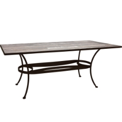 OW Lee 84" x 42" Rectangle Dining Table with Standard Wrought Iron Base - DT07_4284RT