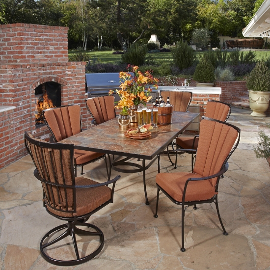 42" Round Dining Table with Standard Wrought Iron Base