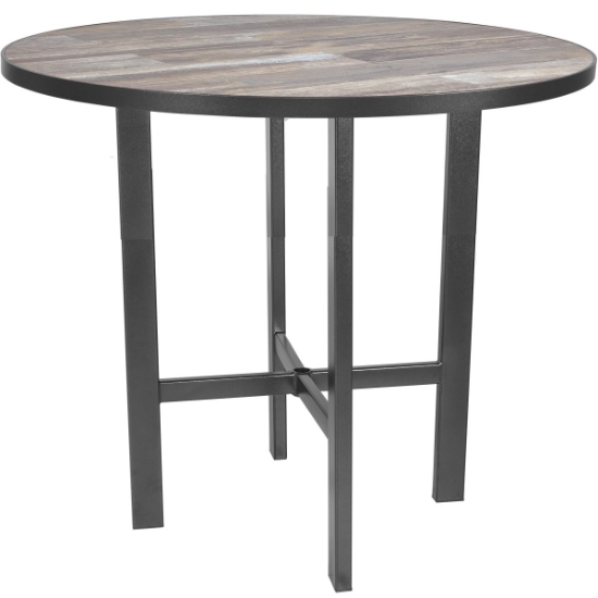 OW Lee 42" Round Bar Height Table with Modern Aluminum Base - MA-BT03_42RD