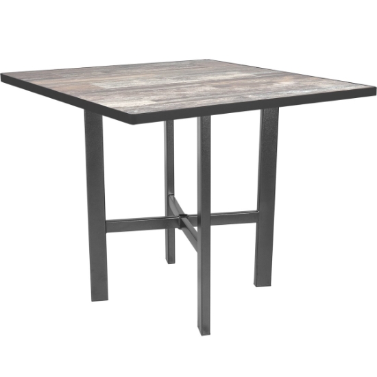 OW Lee 42" Square Counter Height Table with Modern Aluminum Base - MA-CT03_42SQ