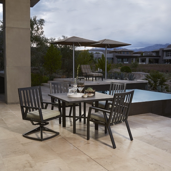 42" Round Dining Table with Modern Aluminum Base
