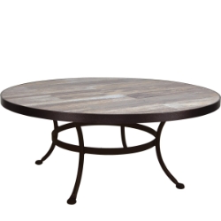 OW Lee 42" Round Coffee Table with Standard Wrought Iron Base - OT03-BASE_42RD