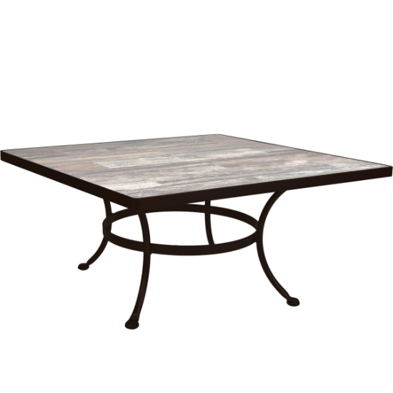 OW Lee 42" Square Coffee Table with Standard Wrought Iron Base - OT03-BASE_42SQ