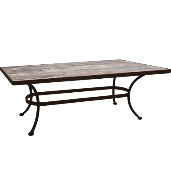 OW Lee 58" x 36" Rectangle Coffee Table with Standard Wrought Iron Base - OT05-BASE_3658RT