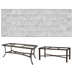120" x 42" Porcelain Tile Top Dining Table 