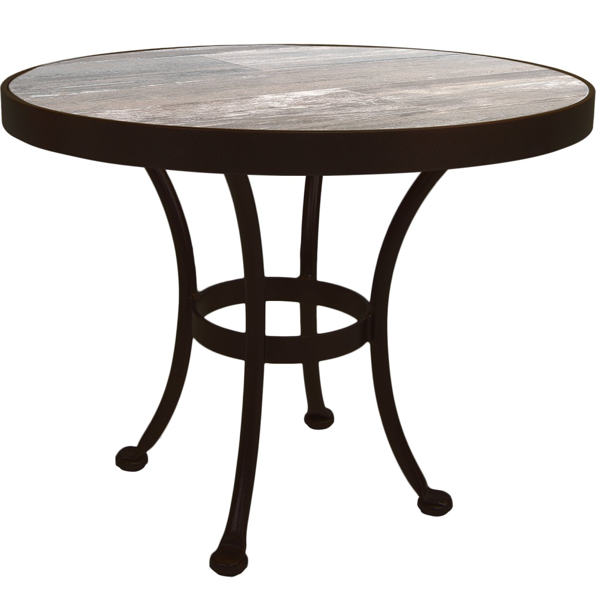 OW Lee 24" Round Side Table with Standard Wrought Iron  Base - ST01-BASE_24RD