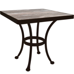 OW Lee 24" Square Side Table with Standard Wrought Iron Base - ST01-BASE_24SQ