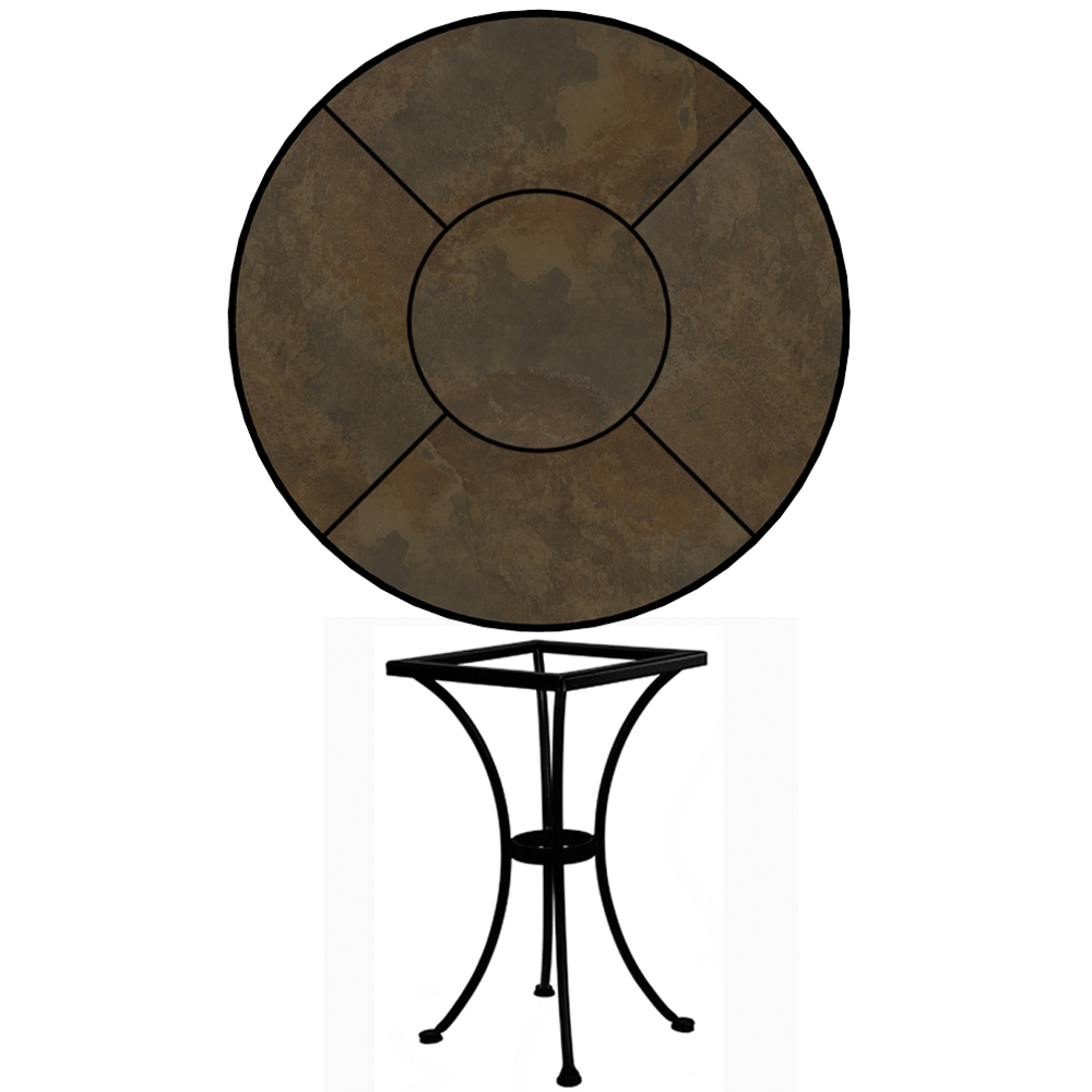 OW Lee 30 inch Round Porcelain Tile Top Dining Table - P-30-DT01-BASE