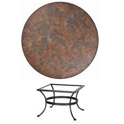 OW Lee 42 inch Round Porcelain Tile Top Chat Table - P-42-LT03-BASE