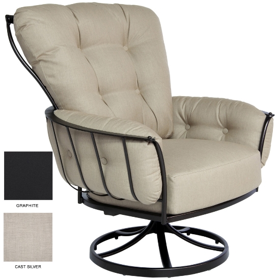 OW Lee Quick Ship Monterra Swivel Rocker - Graphite with Sunbrella Cast Silver