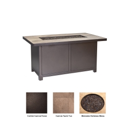 OW Lee Quick Ship Capri 50" x 30" Chat Fire Table - Copper Canyon with Canyon Taupe - QS-5112-3050C-SP40-CTP
