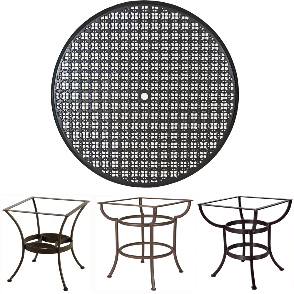OW Lee 48 inch Round Richmond Cast Top Dining Table - A48CU-DT03