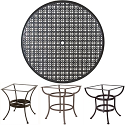OW Lee 54 inch Round Richmond Cast Top Dining Table - A54CU-DT03