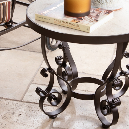 W Lee 24" Round Side Table with San Cristobal Base