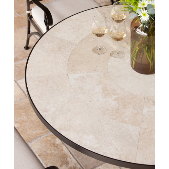 OW Lee 54" Round Dining Table with San Cristobal Base top detail
