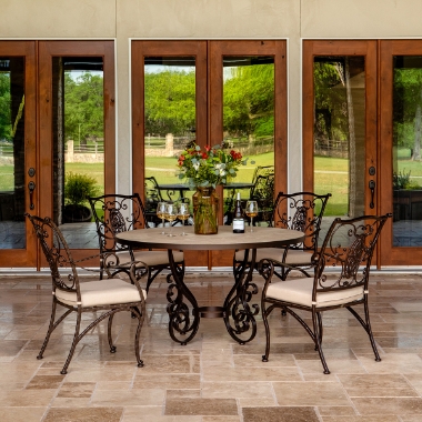 OW Lee San Cristobal Round Patio Dining Set for 4 - OW-SANCRISTOBAL-SET1