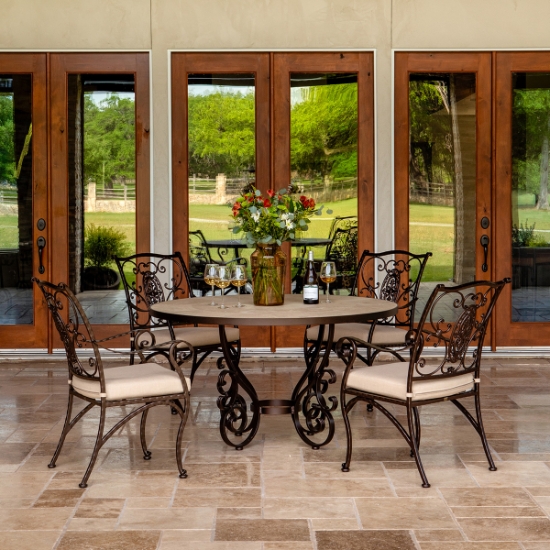OW Lee San Cristobal Round Patio Dining Set for 4 - OW-SANCRISTOBAL-SET1