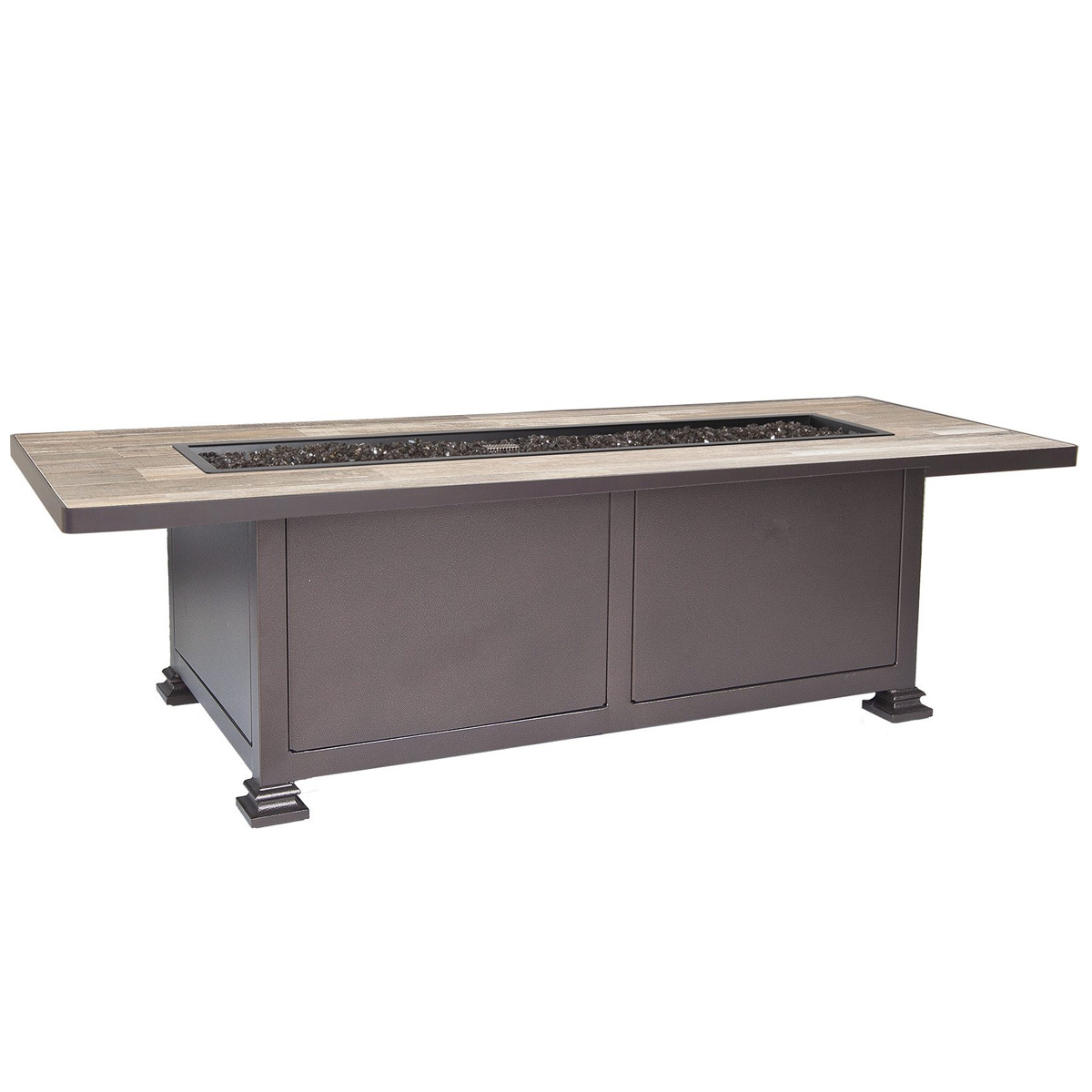 OW Lee Santorini 28" x 72" Rectangle Occasional Steel Fire Pit - 5110-2872O