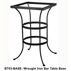 OW Lee Standard Wrought Iron Bar Height Table Base - BT03-BASE