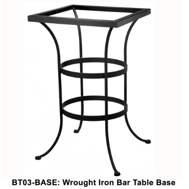 OW Lee Standard Wrought Iron Bar Height Table Base - BT03-BASE