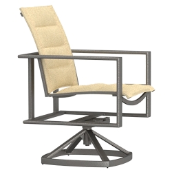 OW Lee Studio Padded Sling Swivel Rocker Dining Arm Chair - 77192P-SR