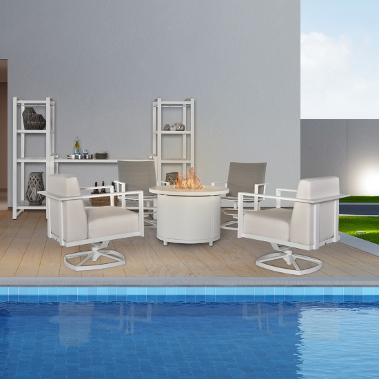 OW Lee Studio Modern Fire Pit Patio Set - OW-STUDIO-SET7