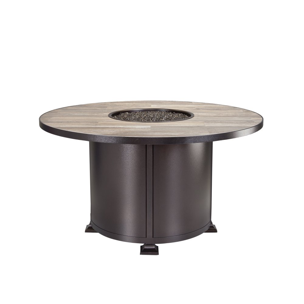 OW Lee Vulsini 54" Round Dining Height Aluminum Fire Pit ...