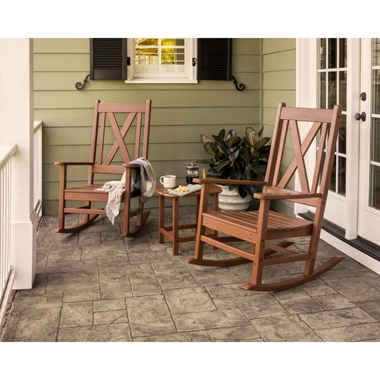 PolyWood Braxton Rocking Chair Set with Side Table - PWS473-1