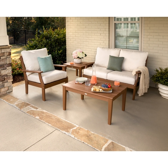 Braxton HDPE loveseat with deep seating cushions set