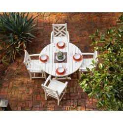 Polywood Chippendale Patio Dining Set with Arm Chairs - PWS122-1