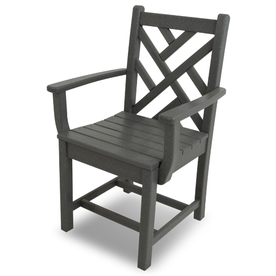 Chippendale Patio Dining Set with Farmhouse Trestle Table - PWS631-1