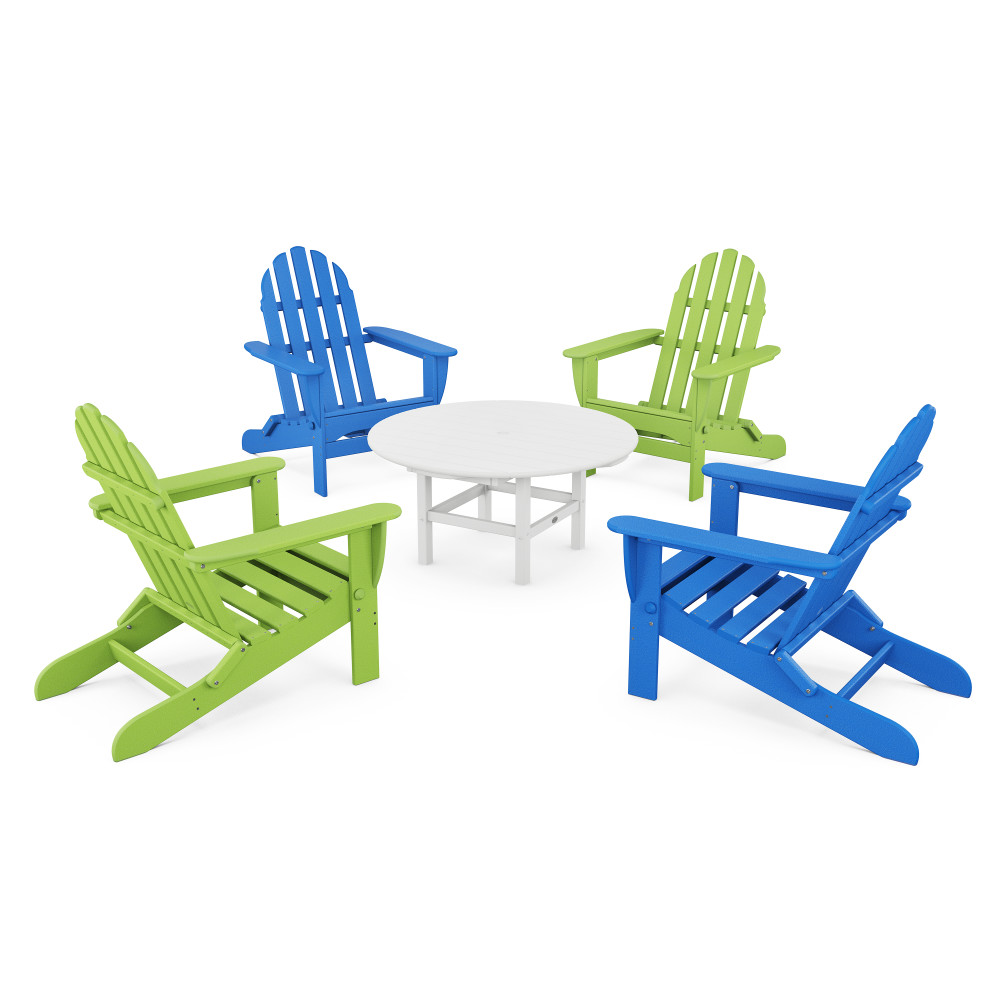 2 Pacific Blue + 2 Lime Chairs with White Table