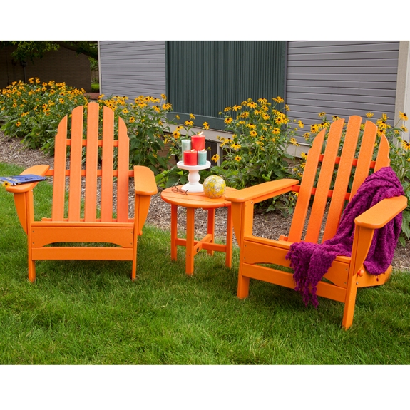 POLYWOOD® Classic Adirondack 3 Piece Folding Chair Set ...