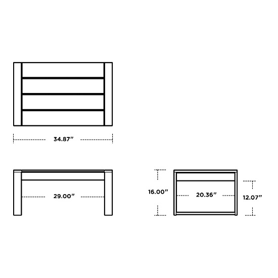 Edge coffee table dimensions