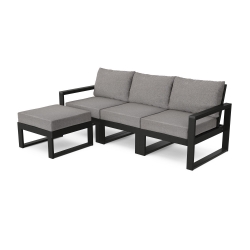 PolyWood Edge 4-Piece Modular Deep Seating Set with Ottoman - PWS524-2