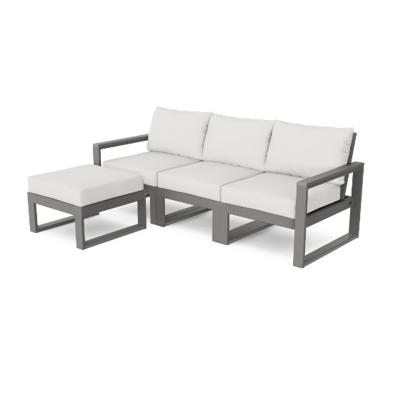 Edge HDPE ottoman with deep seating cushion