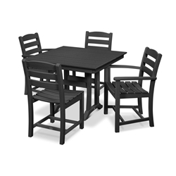 PolyWood La Casa Cafe Dining Set with Square Farmhouse Table - PWS436-1