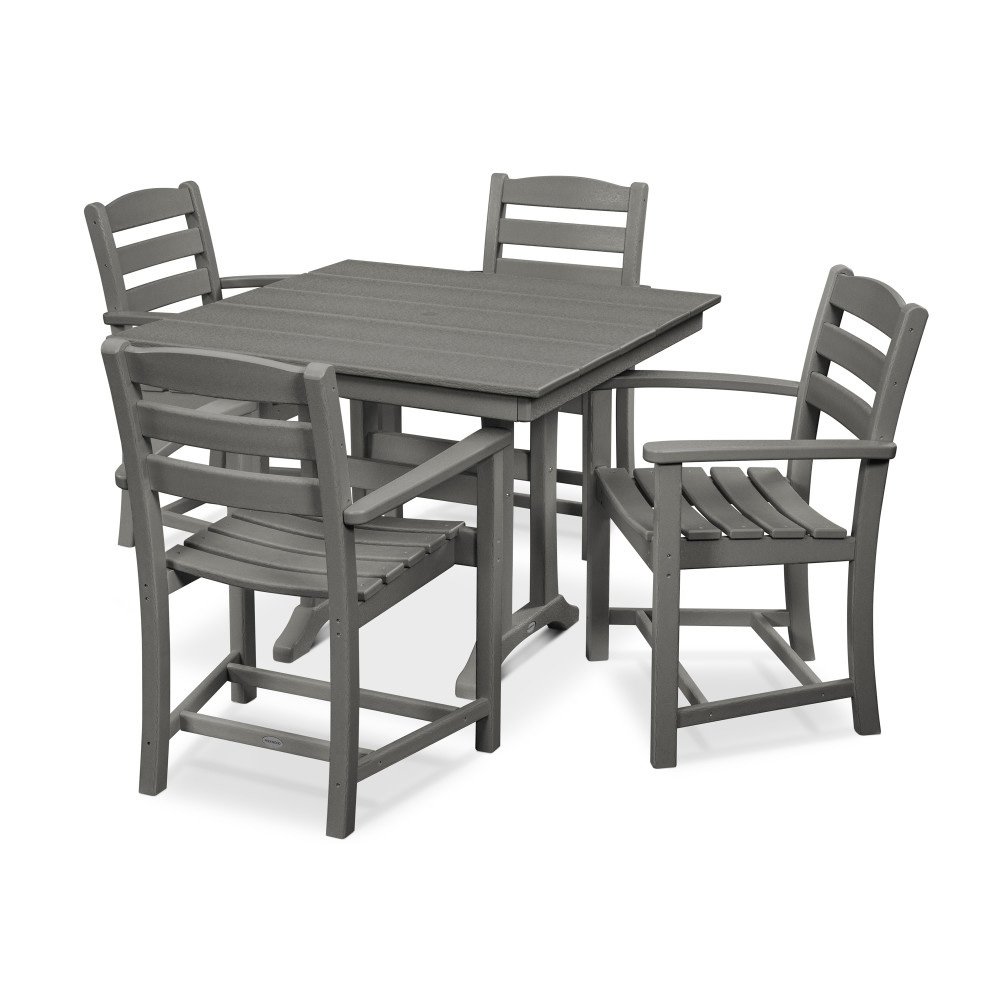 PolyWood La Casa Cafe Dining Set with Square Farmhouse Table for 4 - PWS437-1