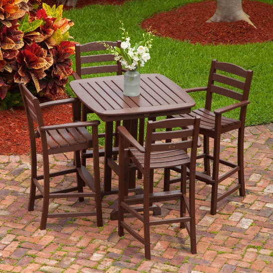 PolyWood La Casa Cafe Patio Bar Set - PW-LACASA-SET4