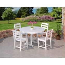 PolyWood La Casa Cafe Dining Set with Armless Chairs - PW-LACASA-SET5