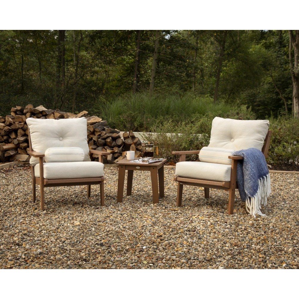 Lakeside HDPE lounge chair with deep seating cushions