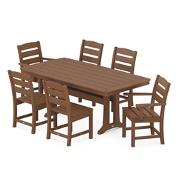 PolyWood Lakeside Dining Set with Nautical Trestle Table for 6 - PWS635-1