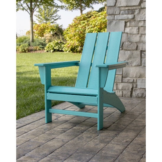 Modern Adirondack 3 Piece Patio Set with Long Island Side Table - PWS699-1