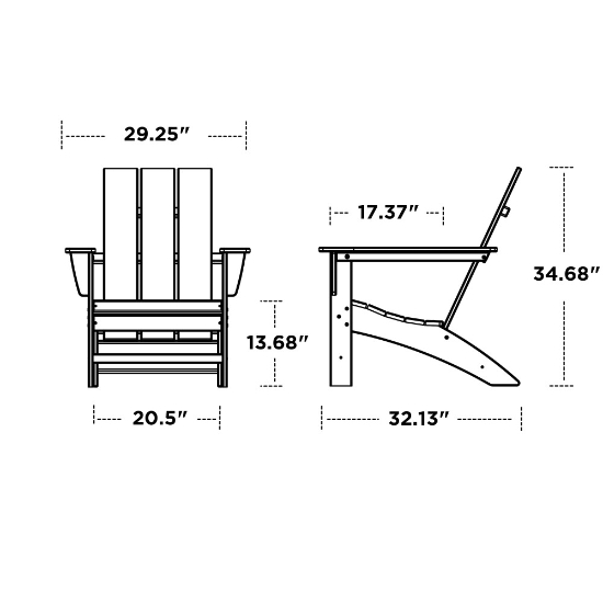 Modern Adirondack dimensions