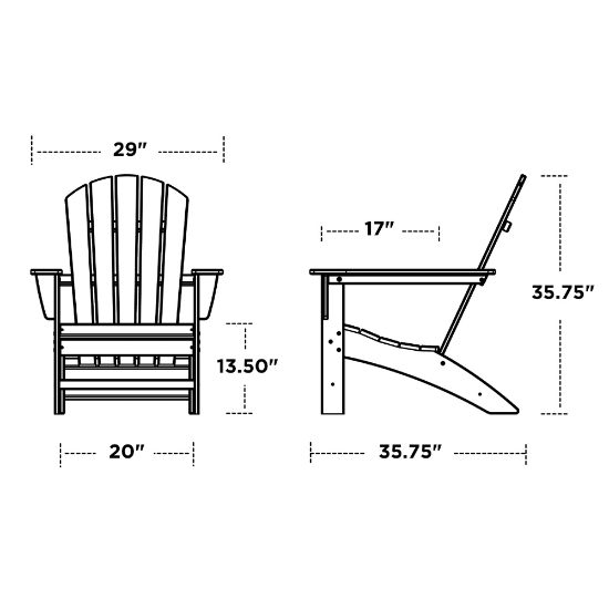 Polywood Nautical Adirondack Dimensions